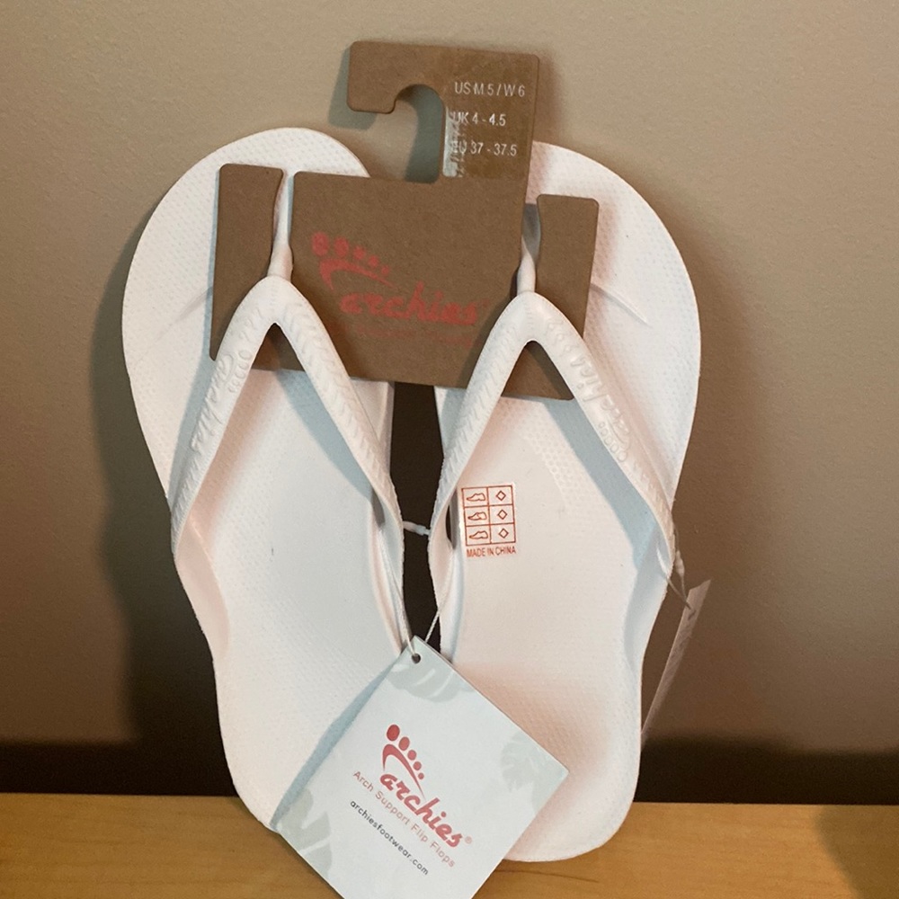 New White Archie’s flip flops